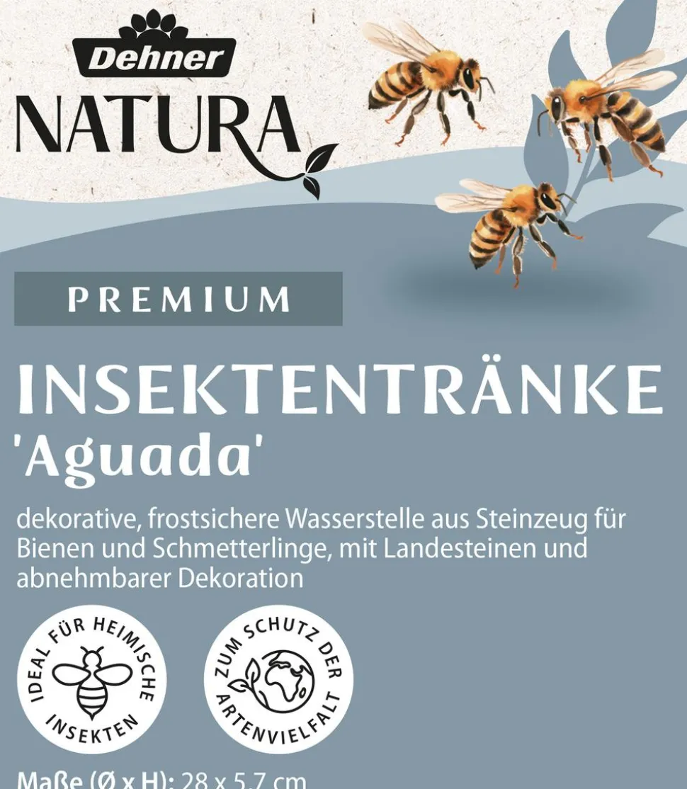Dehner Natura Premium Insektentränke Aguada, hellblau, ca. Ø28/H5,7 cm