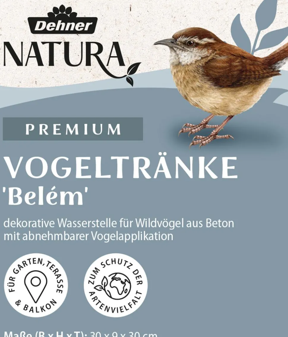 Dehner Natura Premium Vogeltränke Belém, ca. B30/H9/T30 cm