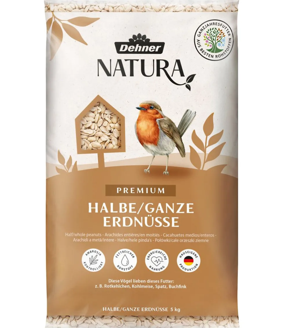 Dehner Natura Premium Wildvogelfutter Halbe/Ganze Erdnüsse