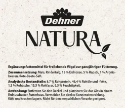 Dehner Natura Premium Wildvogelfutter Erdnussbutter im Glas, Beeren, 8 x 340 g