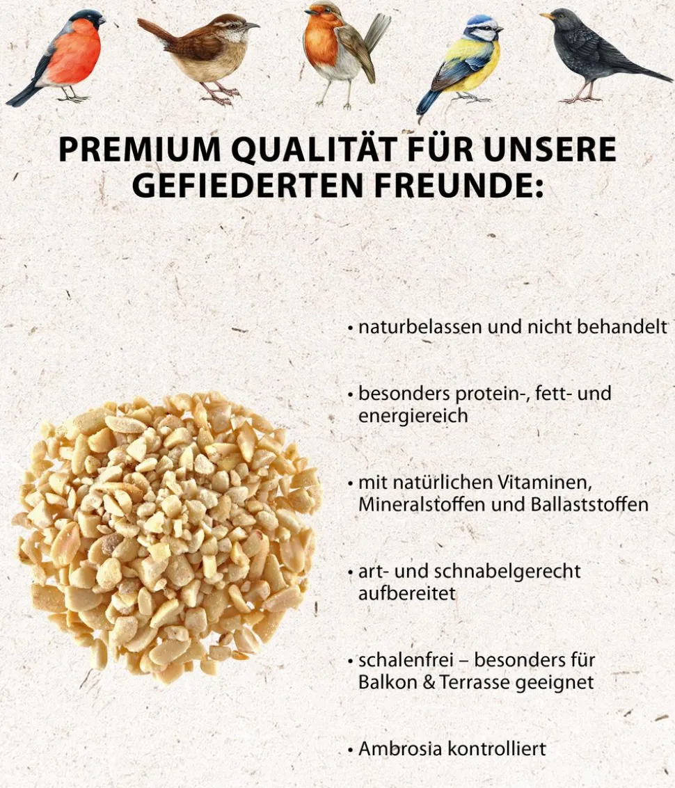 Dehner Natura Premium Wildvogelfutter Gehackte Erdnüsse