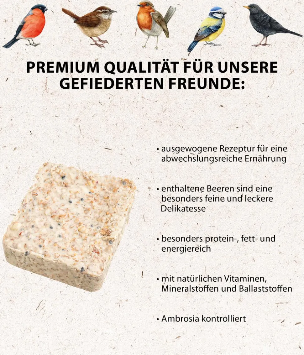 Dehner Natura Premium Wildvogelfutter Meisenknödel im Eimer, mit Netz