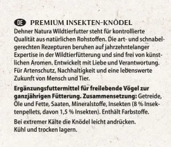 Dehner Natura Premium Wildvogelfutter Insekten-Meisenknödel im Karton, mit Netz, 30 Stk.