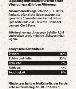 Dehner Natura Premium Wildvogelfutter Gourmet Blocks mit Vogelbeeren, 6 Stk á ca. 90 g
