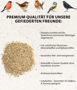 Dehner Natura Premium Wildvogelfutter Ganzjahresfutter Terrassen-Mix, 900 g