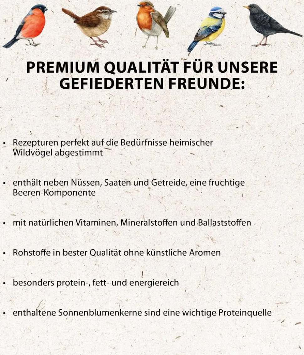 Dehner Natura Premium Wildvogelfutter Futterbuffet Maxi, 8-teilig