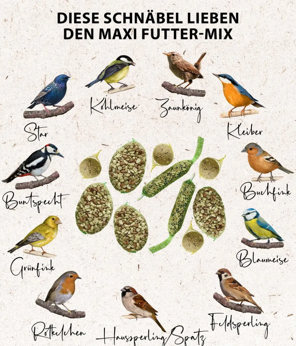 Dehner Natura Premium Wildvogelfutter Maxi Gourmet-Mix, 1.380 g