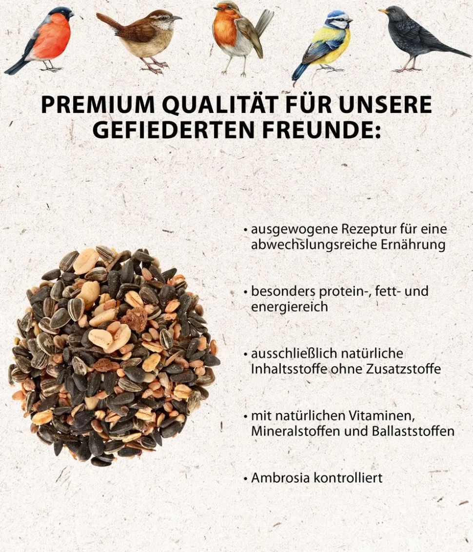 Dehner Natura Premium Wildvogelfutter-Set, Meisenknödel & Streufutter, 2-teilig
