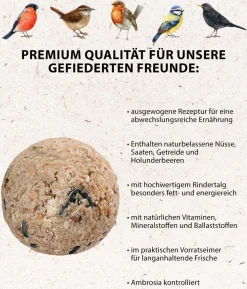 Dehner Natura Premium Wildvogelfutter Power-Meisenknödel im Eimer, mit Netz, 30 Stk.