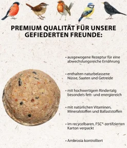Dehner Natura Premium Wildvogelfutter Meisenknödel im Karton, mit Netz