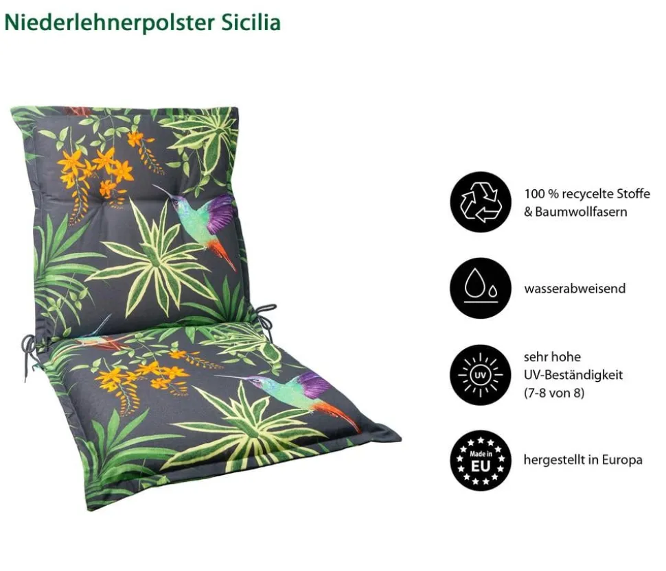 Dehner Niederlehnerauflage Sicilia, ca. B50/H6/T100 cm