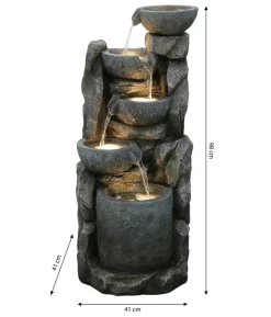 Dehner Polyethylen-Gartenbrunnen Gresta, solarfähig, ca. H97,5 cm