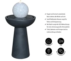 Dehner Polyethylen-Gartenbrunnen Aurora, solarfähig, ca. H88 cm