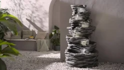 Dehner Polyresin-Gartenbrunnen Roccia, ca.H150 cm