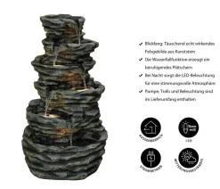 Dehner Polyresin-Gartenbrunnen Roccia, ca. H120 cm
