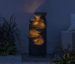 Dehner Polyresin-Gartenbrunnen Salo, solarfähig, ca. H81 cm