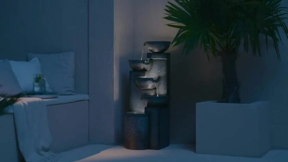 Dehner Polyresin-Gartenbrunnen Merkur, solarfähig, ca. H91 cm