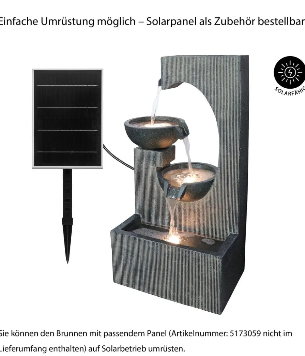 Dehner Polyresin-Gartenbrunnen Lorca, solarfähig, ca. H81 cm