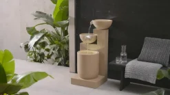 Dehner Polyresin-Gartenbrunnen Samson, solarfähig, ca. H100 cm
