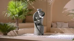 Dehner Polyresin-Gartenbrunnen Atlas, solarfähig, ca. H97 cm