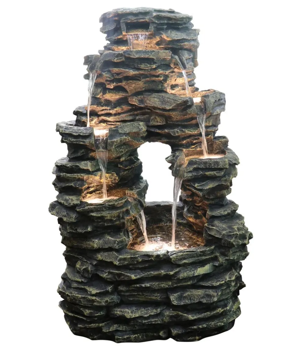 Dehner Polyresin-Gartenbrunnen Salto, solarfähig, ca. H99 cm