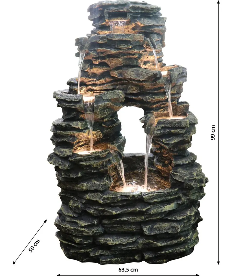 Dehner Polyresin-Gartenbrunnen Salto, solarfähig, ca. H99 cm