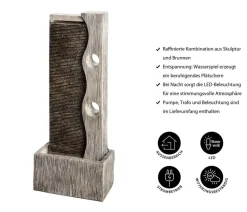 Dehner Polyresin-Gartenbrunnen Eclipse, solarfähig, ca. H100 cm