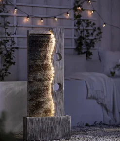 Dehner Polyresin-Gartenbrunnen Eclipse, solarfähig, ca. H100 cm