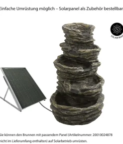 Dehner Polyresin-Gartenbrunnen Roccia, solarfähig, ca.H99 cm