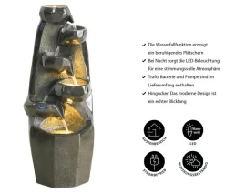 Dehner Polyresin-Gartenbrunnen Cala, solarfähig, ca. H91 cm