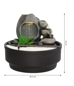 Dehner Polyresin-Zimmerbrunnen Korali mit LED-Beleuchtung, ca. H21 cm