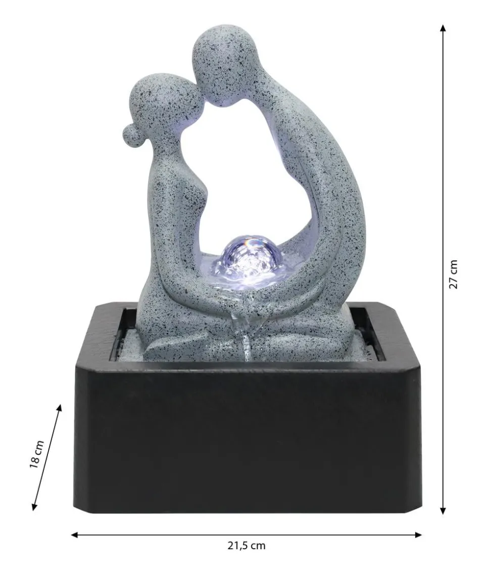 Dehner Polyresin-Zimmerbrunnen Palila mit LED-Beleuchtung, ca. H27 cm