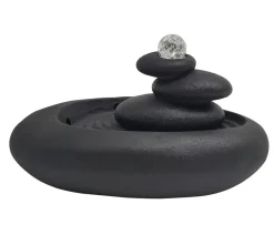 Dehner Polyresin-Zimmerbrunnen Kana mit LED-Beleuchtung, ca. H18 cm