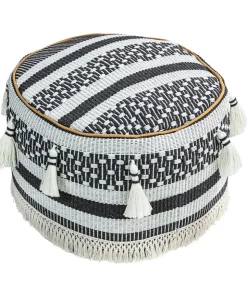 Dehner Pouf Livia, ca. Ø35/H20 cm