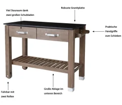 Dehner Premium Holz-Pflanztisch Windsor, ca. B110/H84/T55 cm