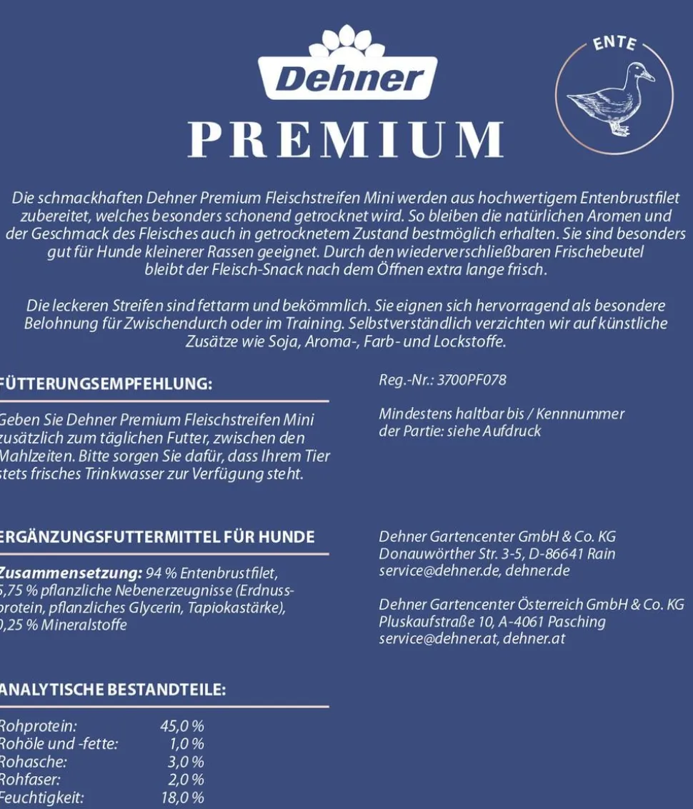 Dehner Premium Hundesnack Fleischstreifen Mini