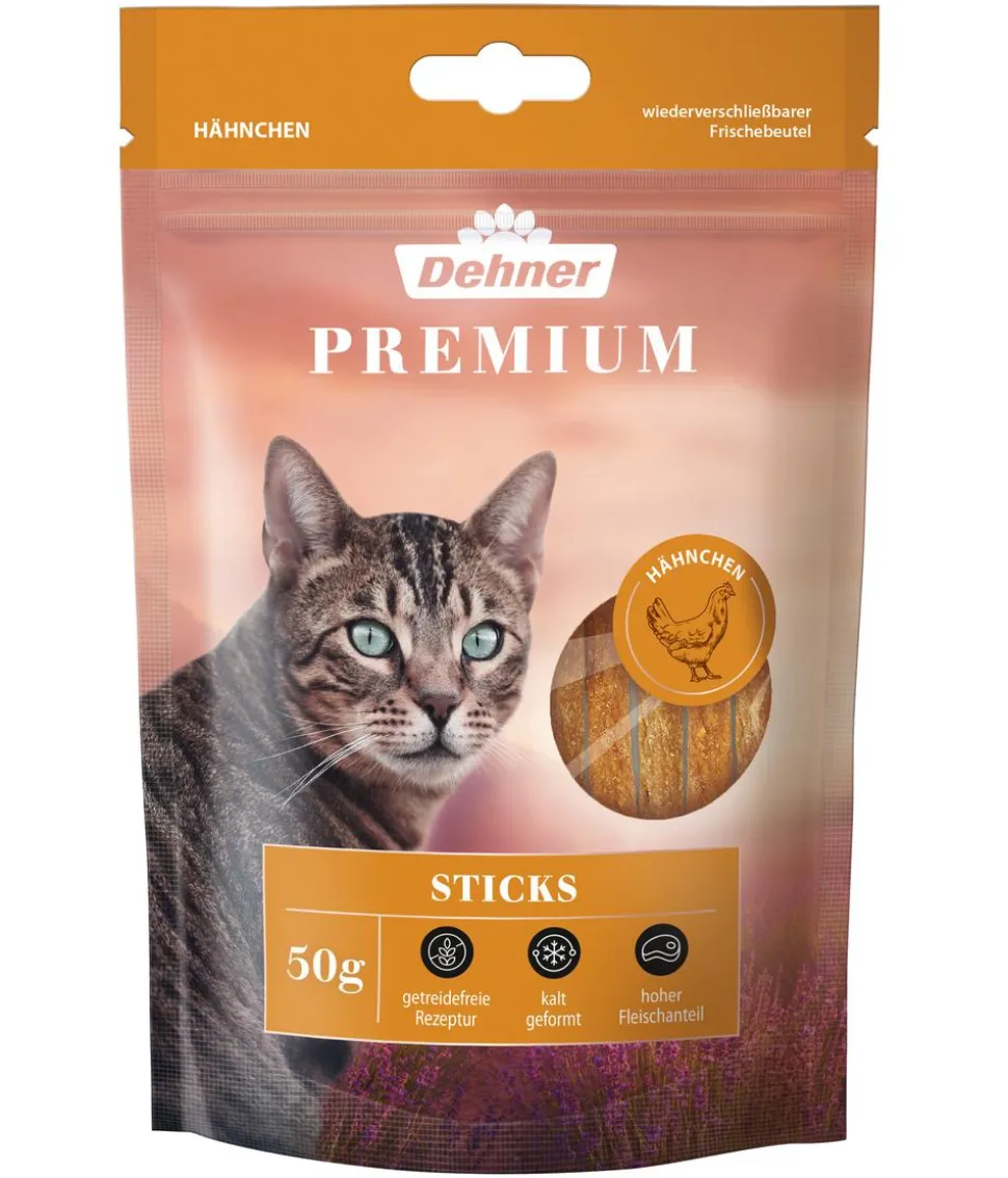 Dehner Premium Katzensnack Sticks, 50 g