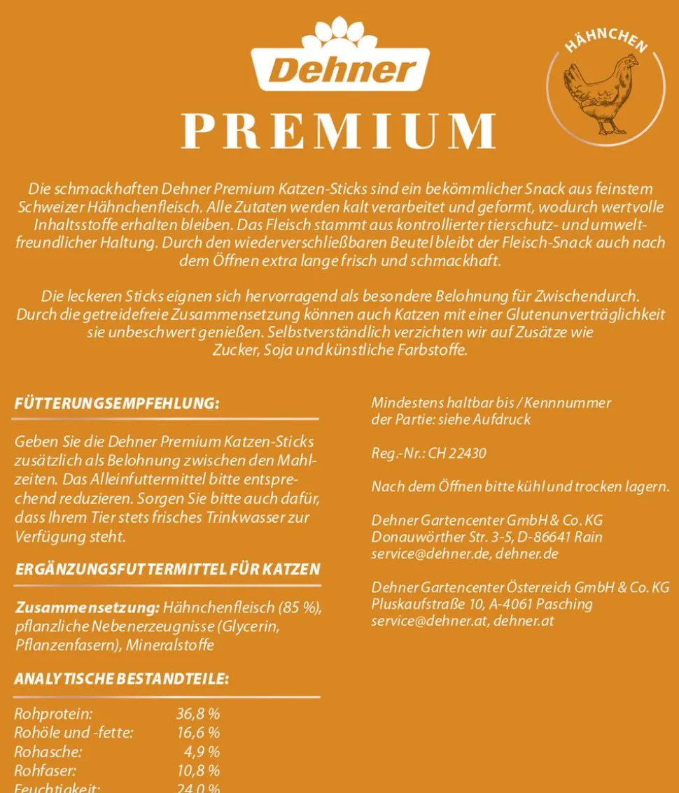 Dehner Premium Katzensnack Sticks, 50 g