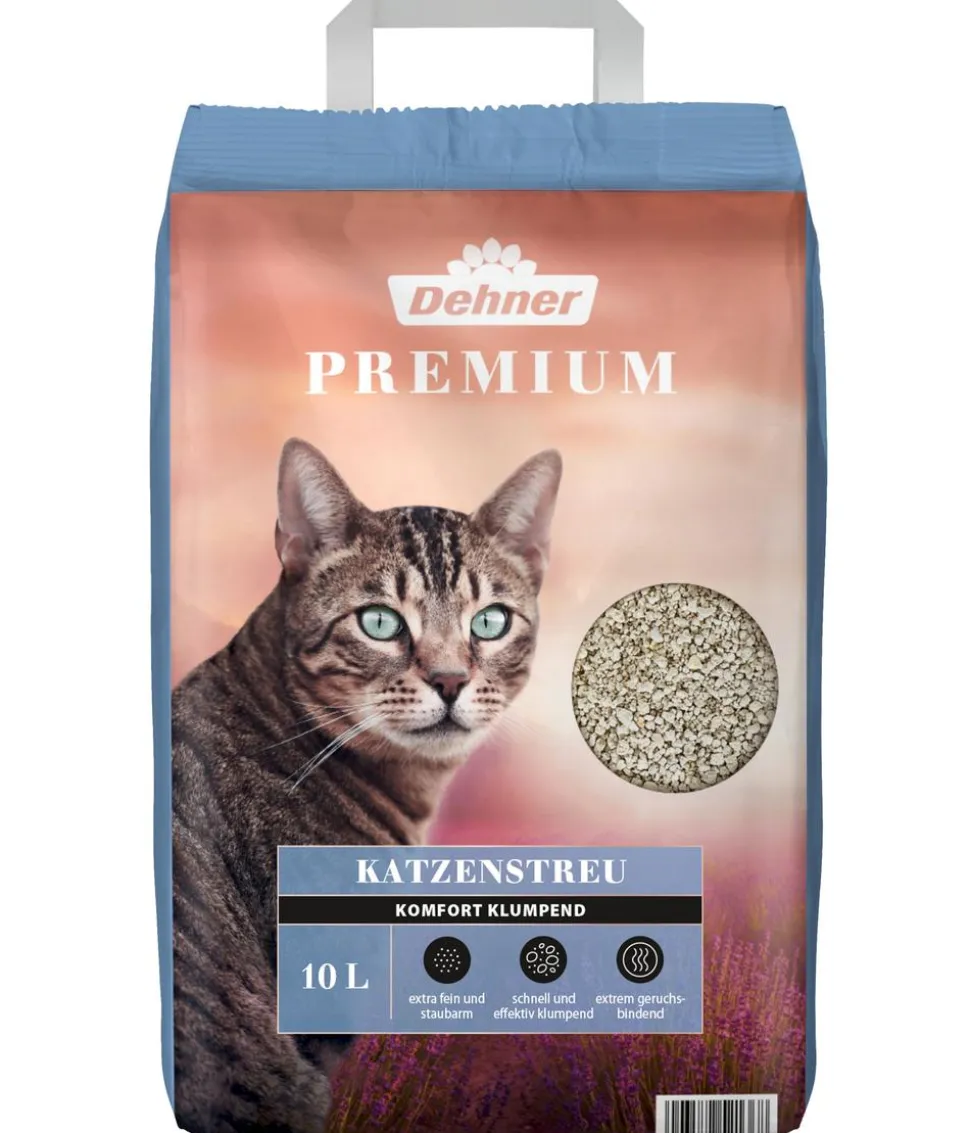 Dehner Premium Katzenstreu Komfort Klumpend, 3 x 10 l