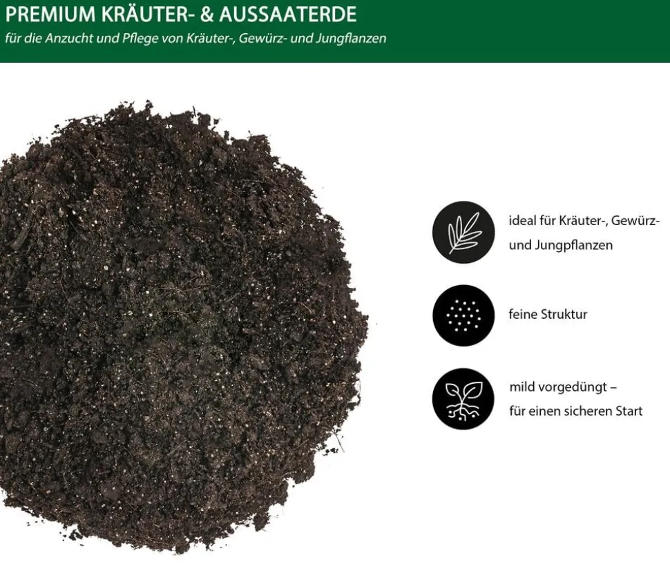 Dehner Premium Kräuter- & Aussaaterde, 120 x 20 Liter