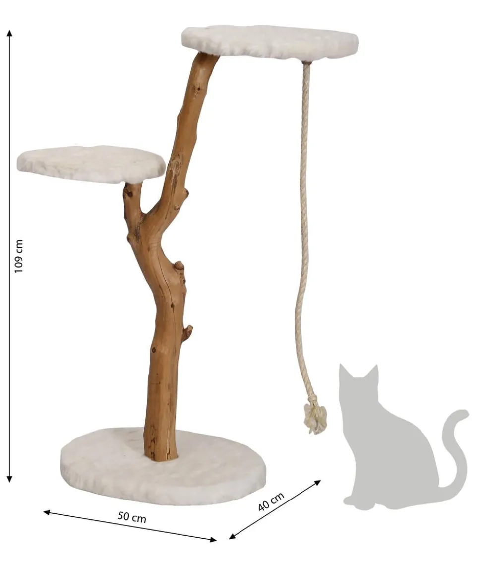 Dehner Premium Lovely Natur-Kratzbaum Erklimmen & Erholen, ca. B40/H99-109/T50 cm