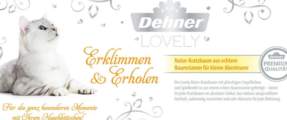 Dehner Premium Lovely Natur-Kratzbaum Erklimmen & Erholen, ca. B40/H99-109/T50 cm