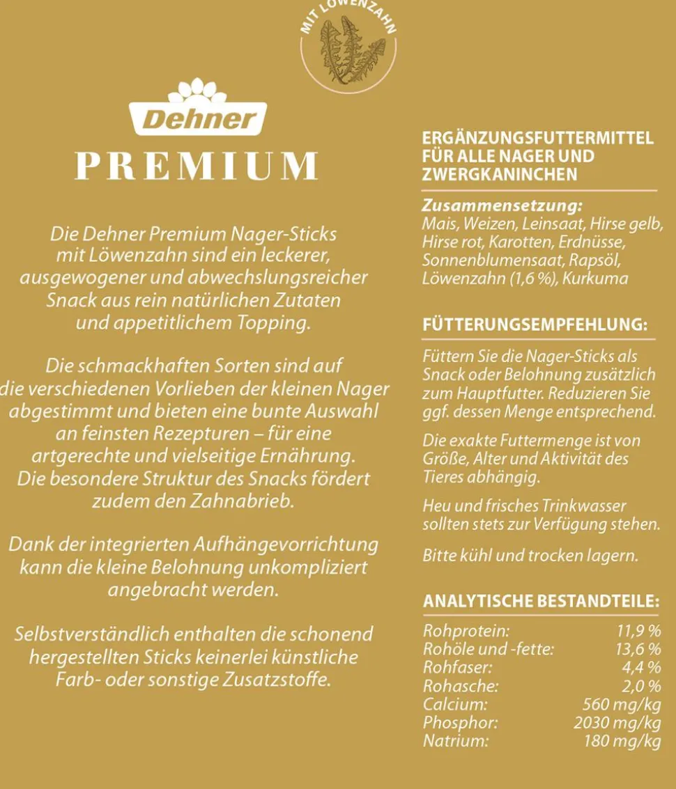 Dehner Premium Nager-Sticks Mix, 3 x 150 g