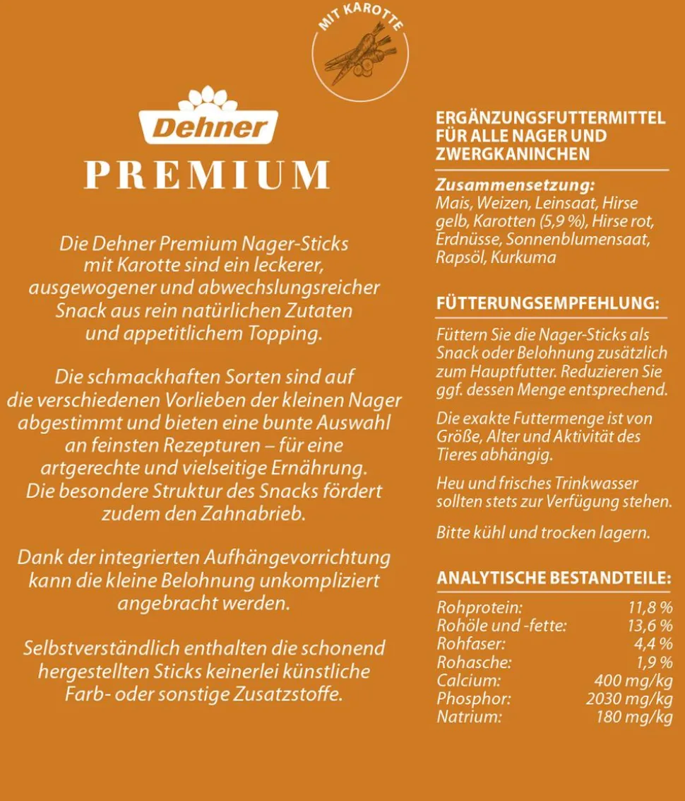 Dehner Premium Nager-Sticks Mix, 3 x 150 g