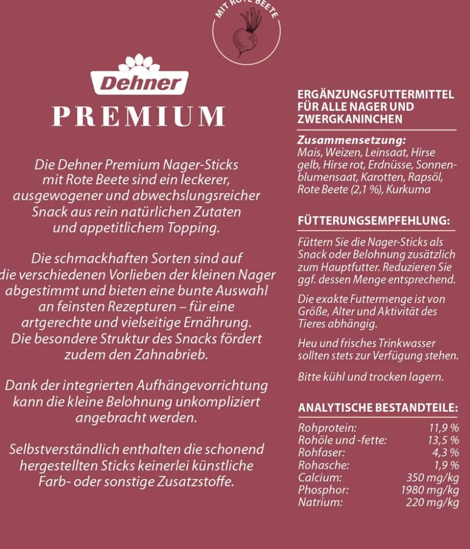 Dehner Premium Nager-Sticks, 3 x 150 g