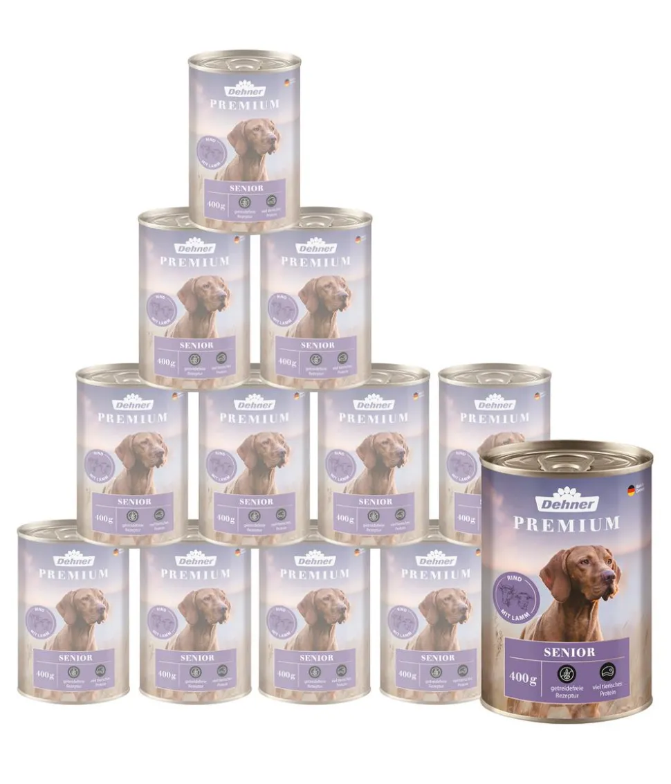 Dehner Premium Nassfutter für Hunde Senior, Rind mit Lamm