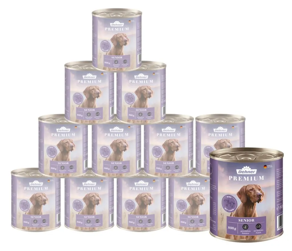Dehner Premium Nassfutter für Hunde Senior, Rind mit Lamm