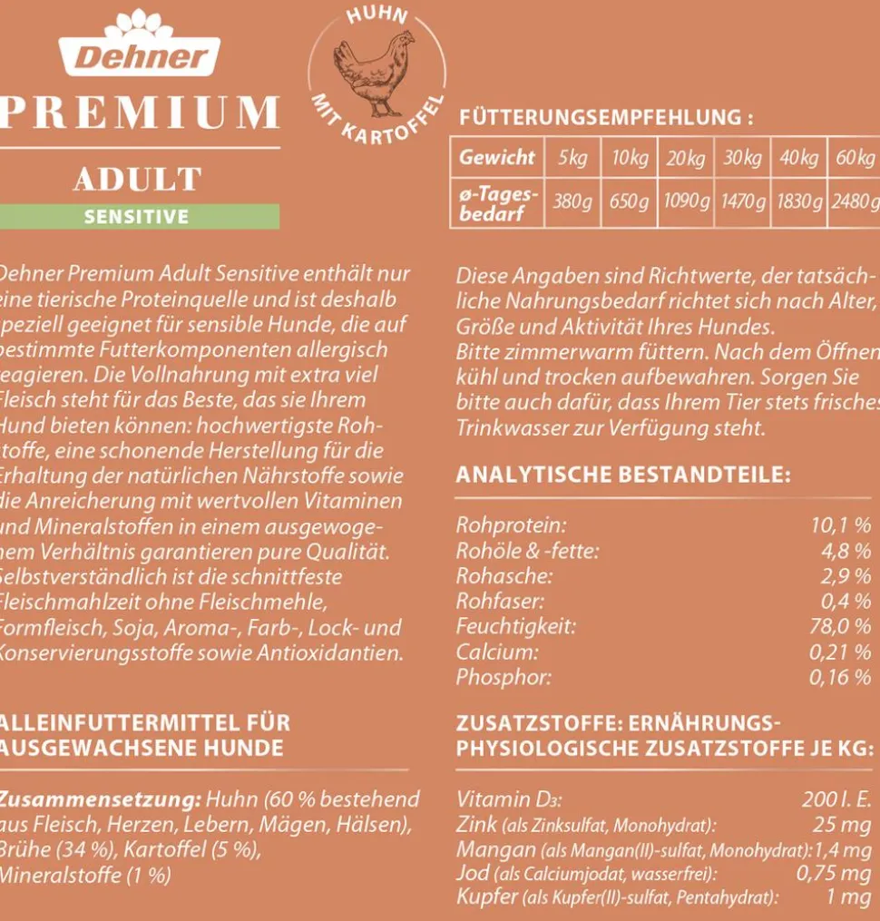 Dehner Premium Nassfutter für Hunde Adult Light