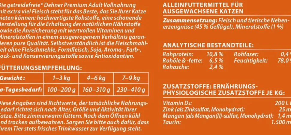 Dehner Premium Nassfutter für Katzen Adult