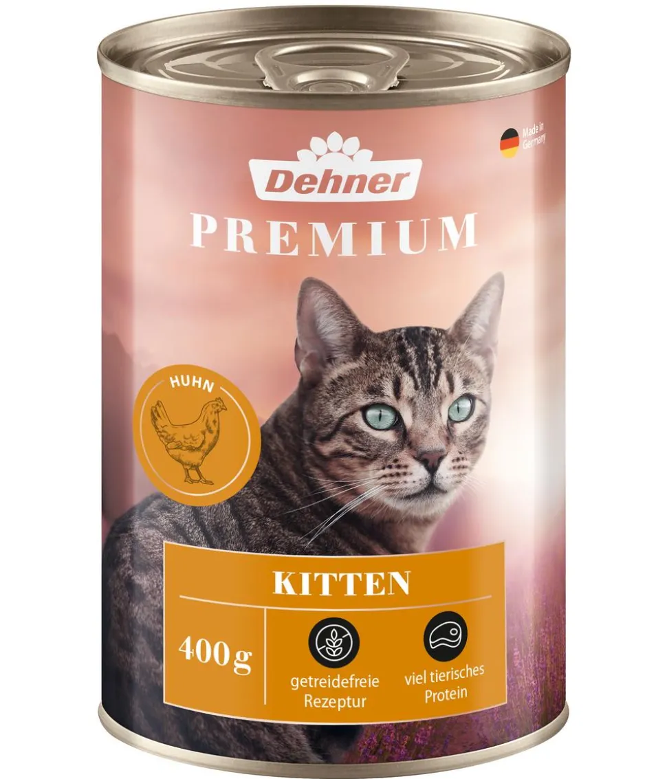 Dehner Premium Nassfutter für Katzen Kitten, 6 x 200 g/400 g